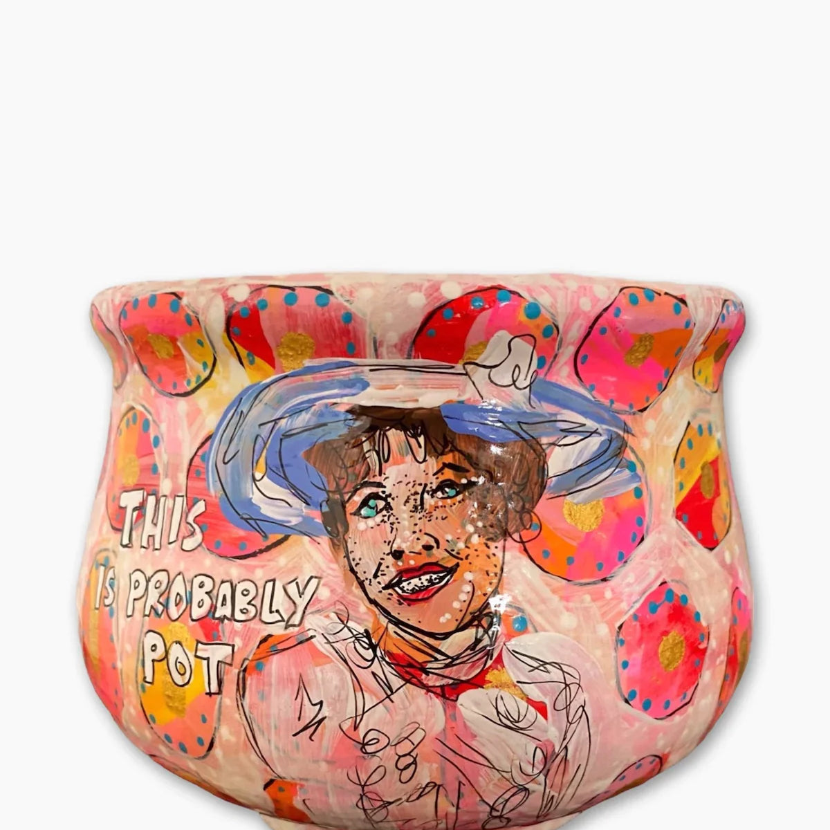 Meet Mary Yoshi Planter With 23k Gold Accents - Heather Freitas - fine art home deccor