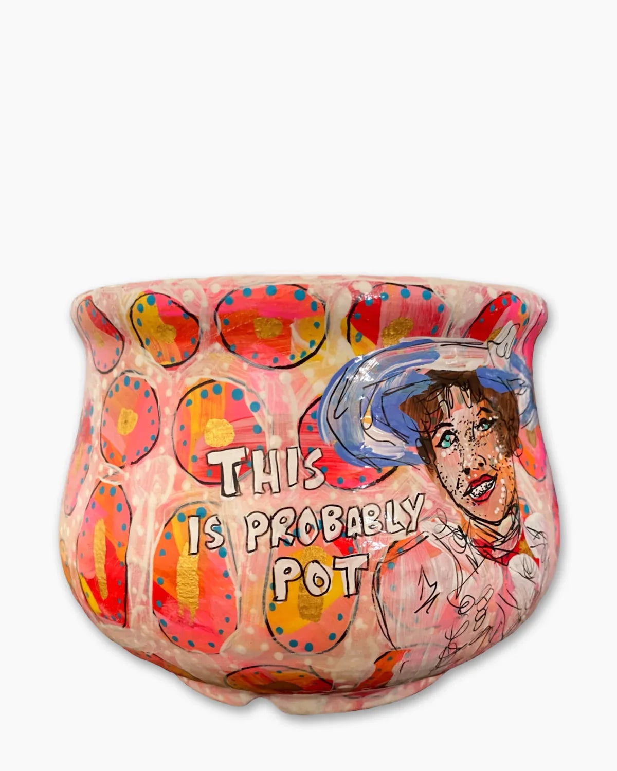 Meet Mary Yoshi Planter With 23k Gold Accents - Heather Freitas - fine art home deccor