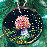 Mellow Mushroom - Hand Painted Ornament - Heather Freitas - fine art home deccor