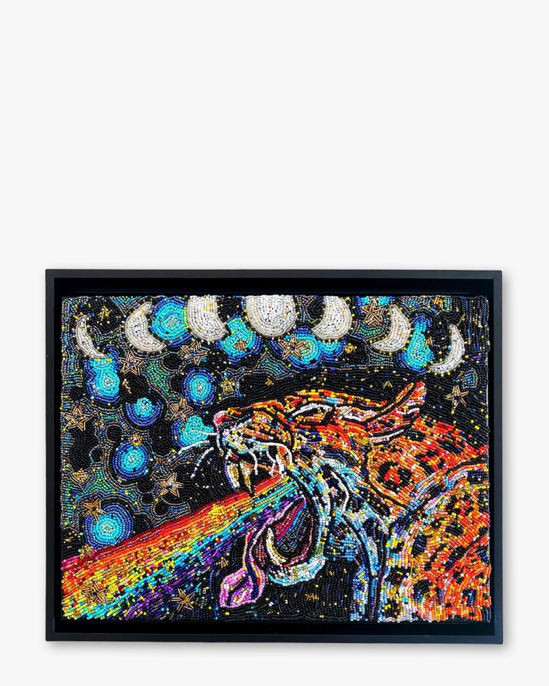 Moon Tides, Rainbow Guide $ Evil Eye Geodes ( Fully Beaded Artwork )