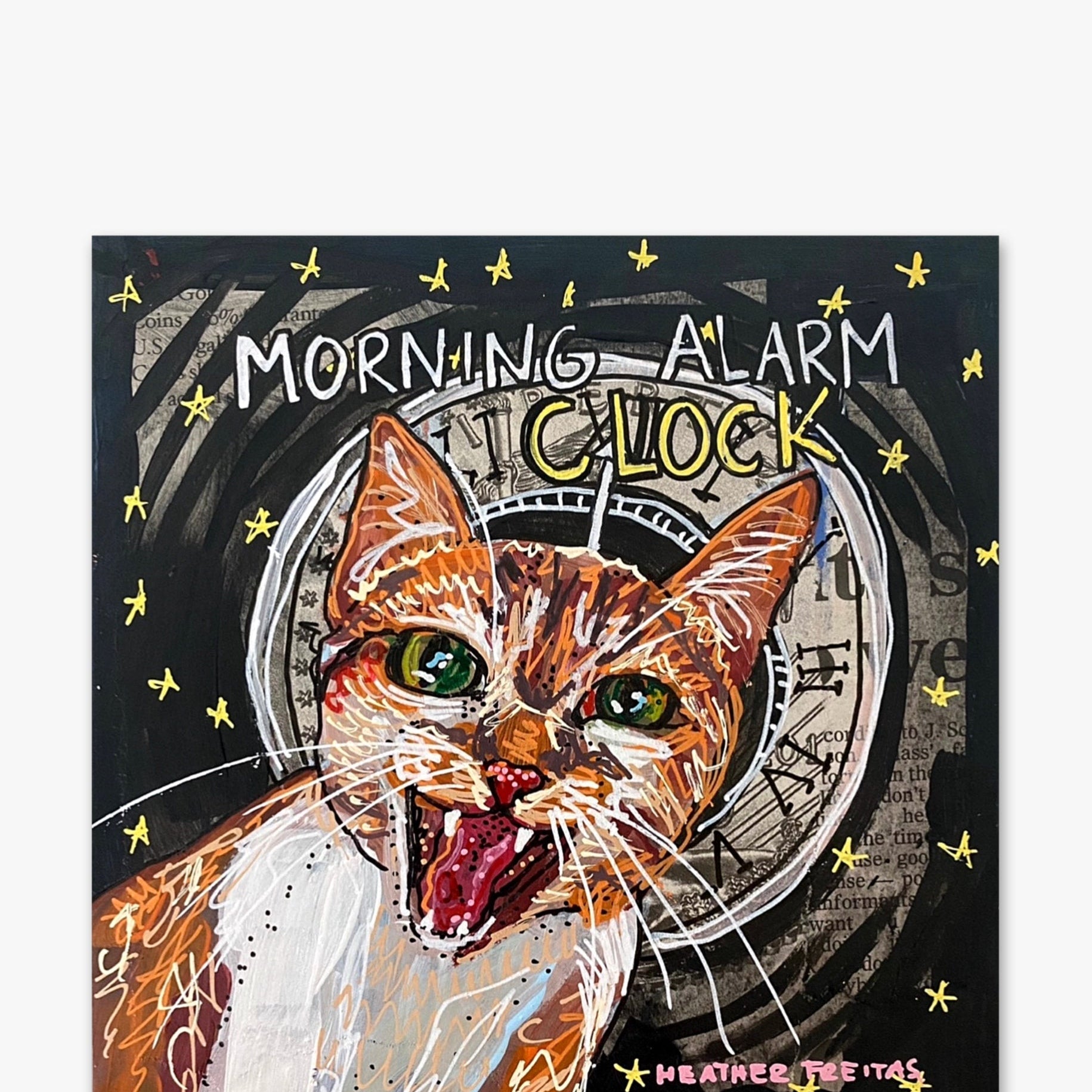 Morning Alarm Clock Cat Study - Heather Freitas 