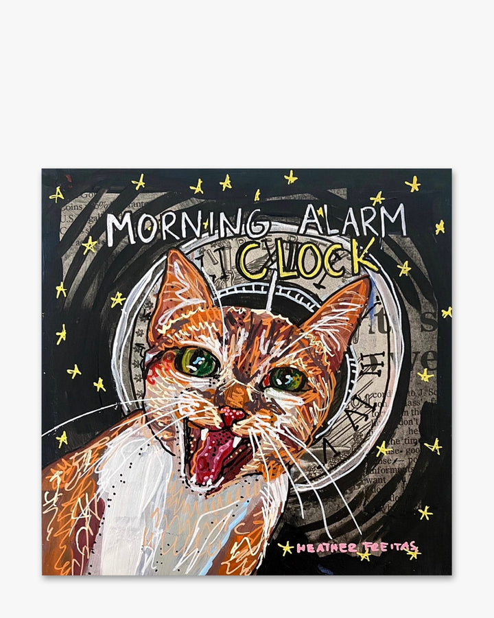 Morning Alarm Clock Cat Study - Heather Freitas 