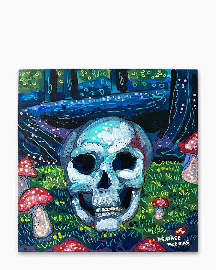 Mushroom Forest Skull - Heather Freitas 