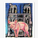 Notre Dame - Piggy Edition ( Painted Over Print ) - Heather Freitas 