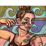 Paint Waves, Rock Boats- Artist self portrait - Heather Freitas 