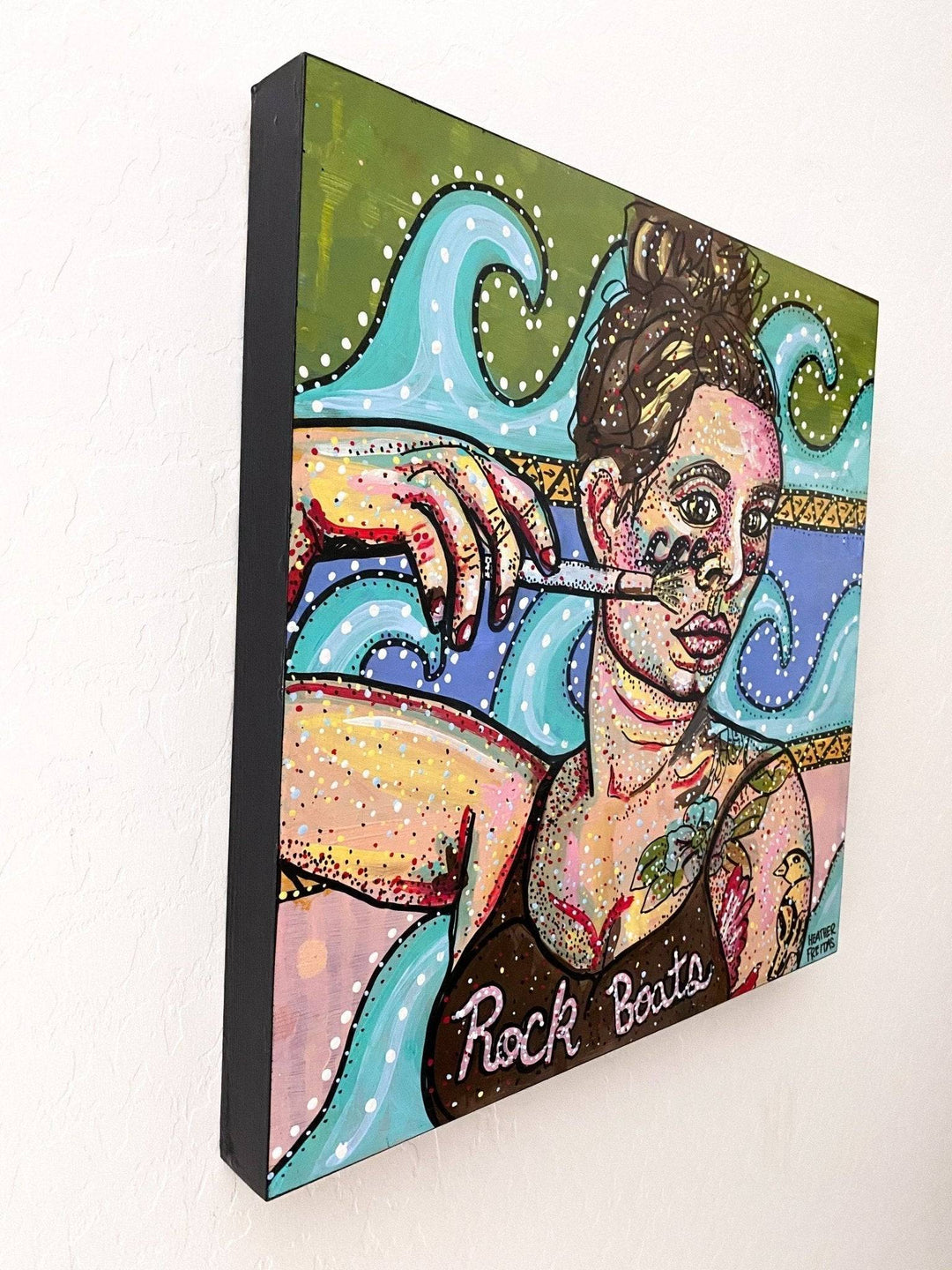 Paint Waves, Rock Boats- Artist self portrait Heather Freitas 