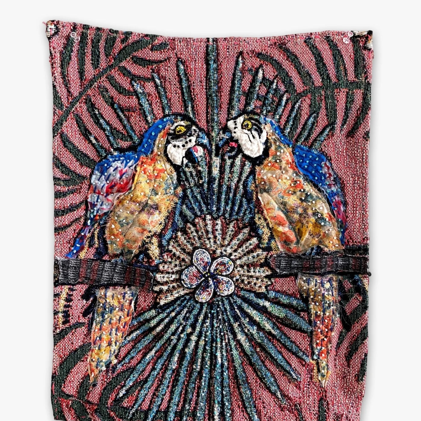 Parrot Paradise - Fine Art Tapestry With Beaded Accents - Heather Freitas 