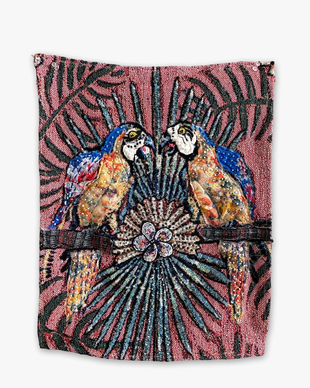 Parrot Paradise - Fine Art Tapestry With Beaded Accents - Heather Freitas 