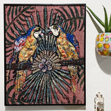 Parrot Paradise ( Fine Art Tapestry With Beaded Accents )