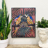 Parrot Paradise ( Fine Art Tapestry With Beaded Accents )