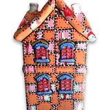 Pink & Peach Hand Painted Ceramic LED Christmas Village House - Heather Freitas 