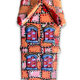 Pink & Peach Hand Painted Ceramic LED Christmas Village House - Heather Freitas 