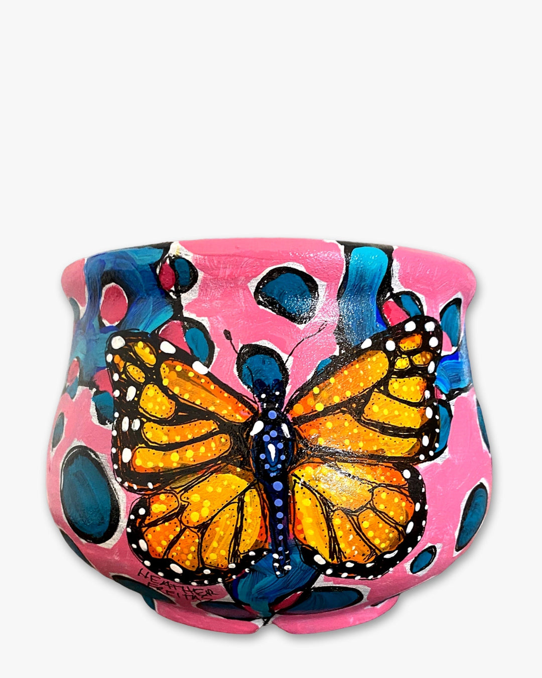 Pink Cocoon Monarch Butterfly Planter - Heather Freitas 