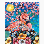 Pinky Flamingo - Painting With Beaded Embellishments - Heather Freitas 