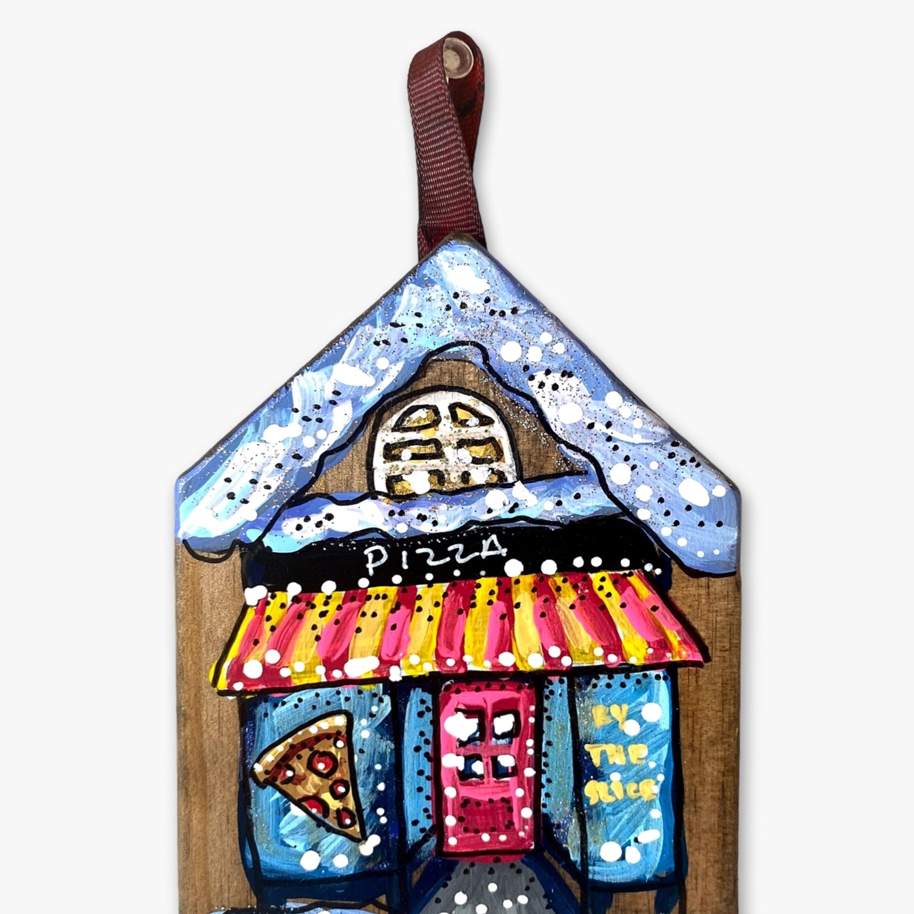 Pizza Palace - Hand Painted Ornament - Heather Freitas 