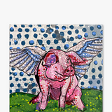 Polka Dot Flying Pig ( Original Painting )