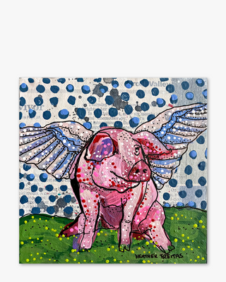 Polka Dot Flying Pig ( Original Painting )