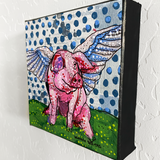 Polka Dot Flying Pig ( Original Painting )