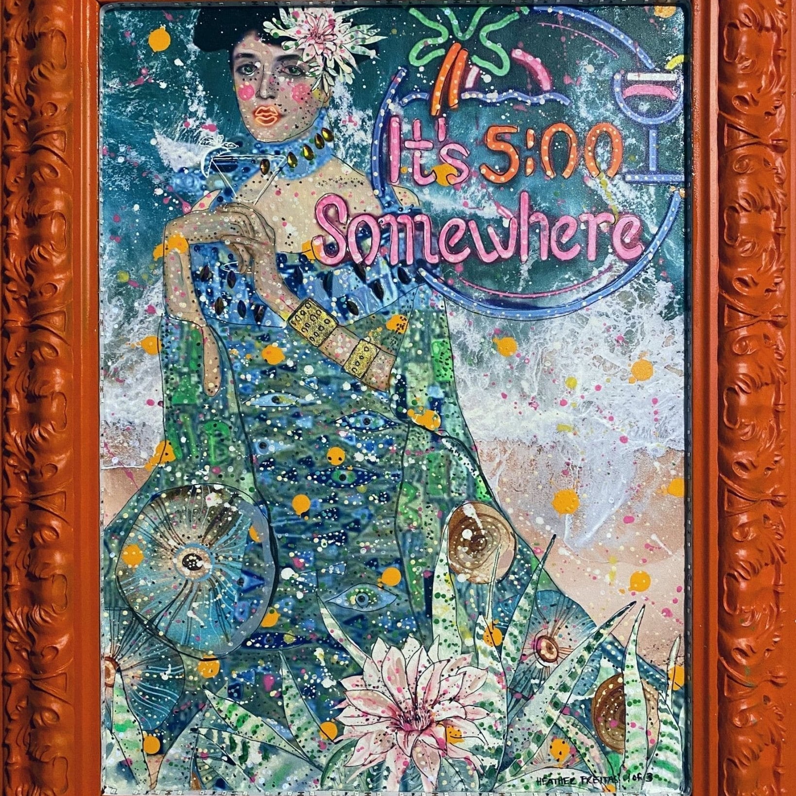 Portrait of Adele - It’s 5 O’Clock Somewhere ( Black Light Embedded ) Heather Freitas 