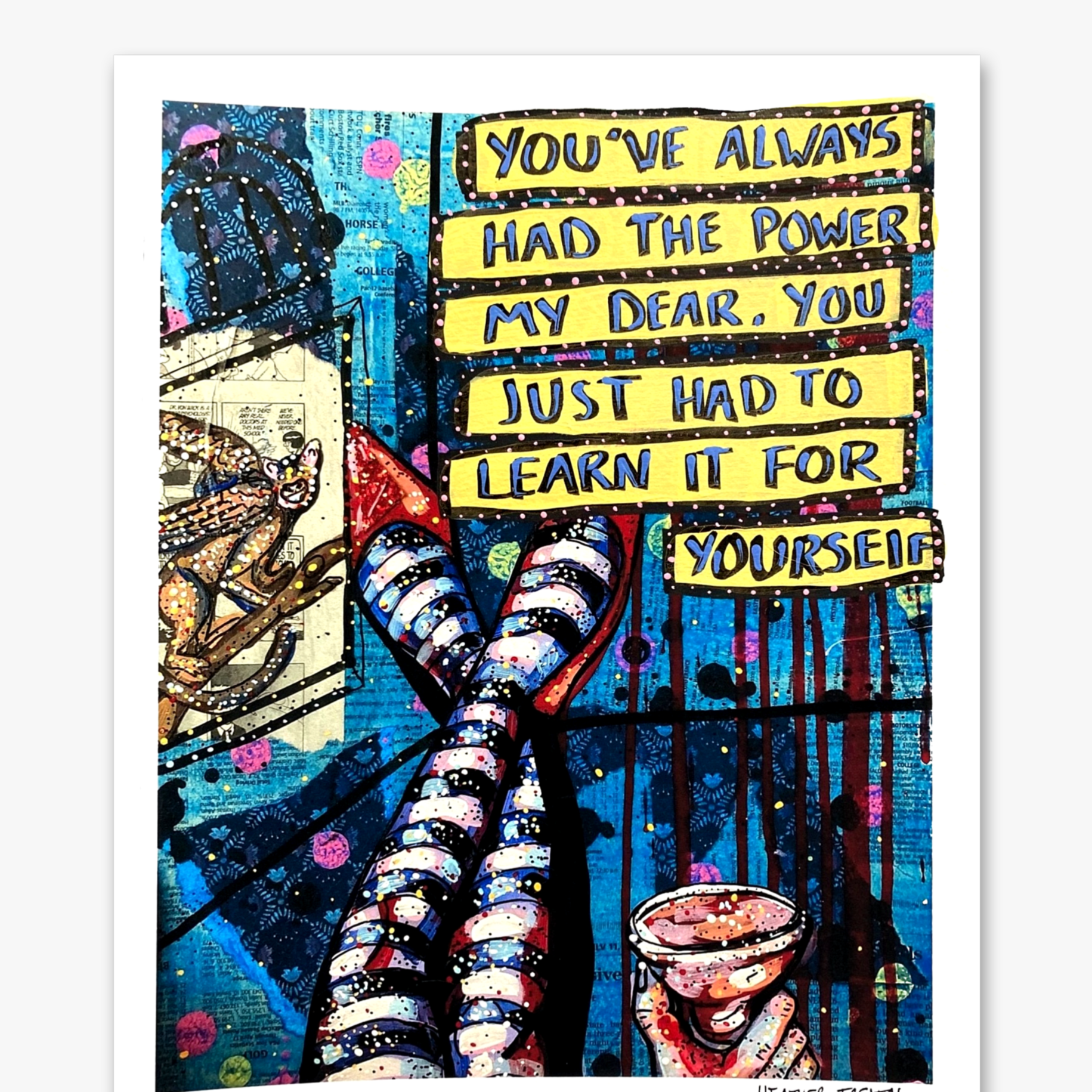 Power ( Painted Over Print ) - Heather Freitas 