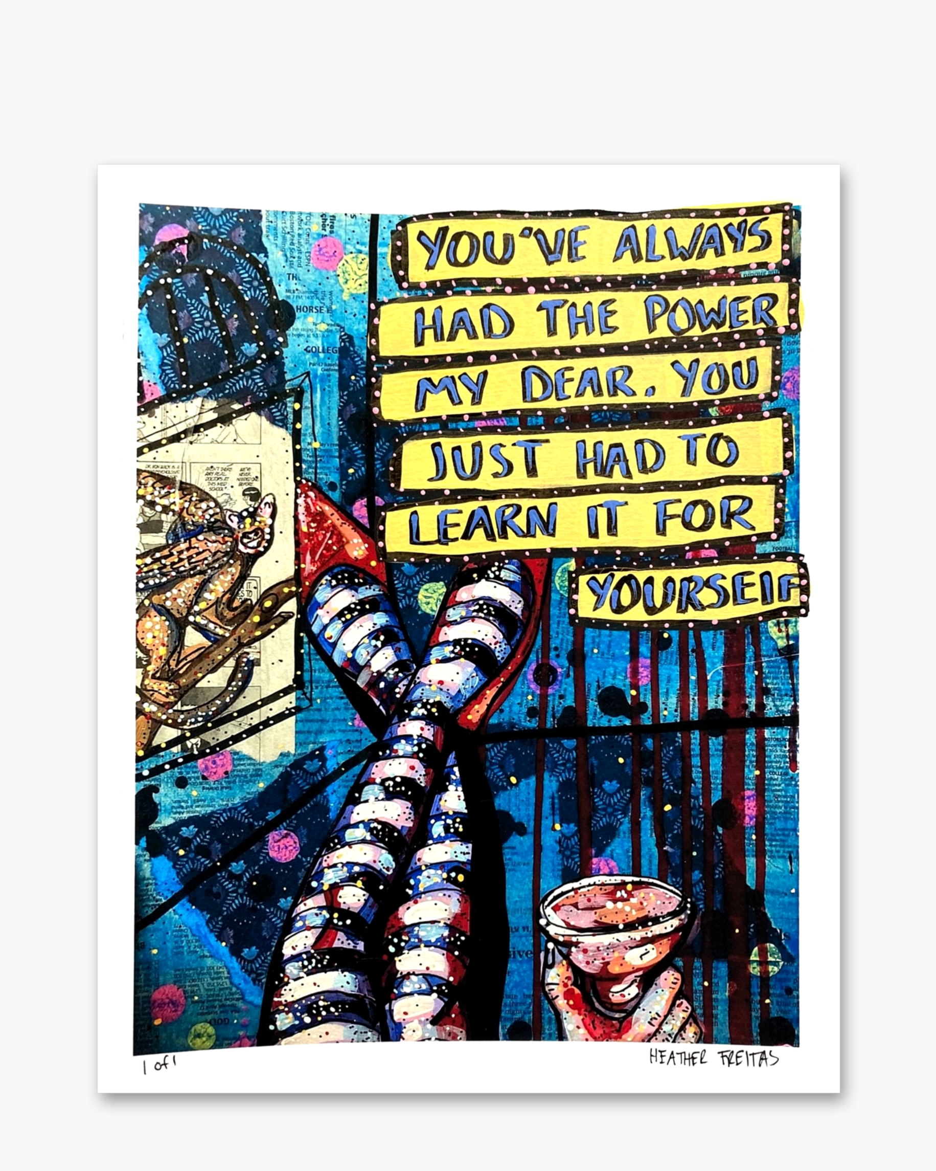Power ( Painted Over Print ) - Heather Freitas 