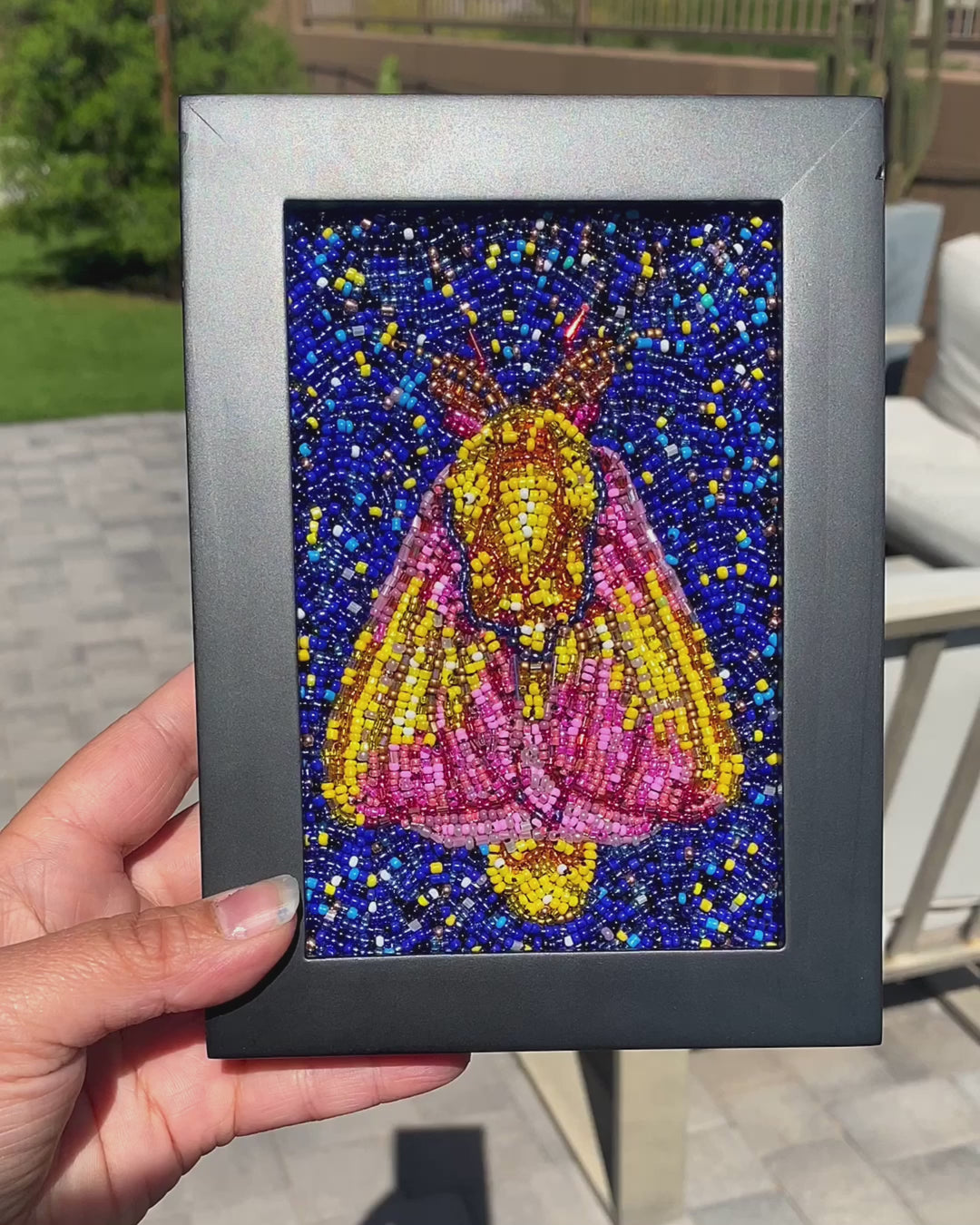 Strawberry Moth ( Fully Beaded Artwork )