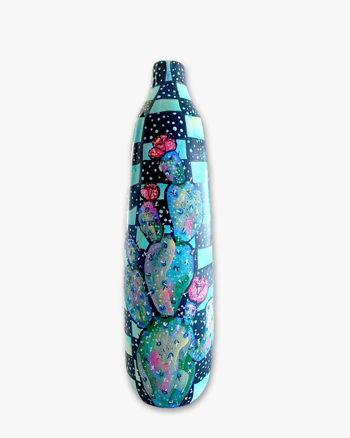Prickly Pear Blues XL Vase - Heather Freitas 