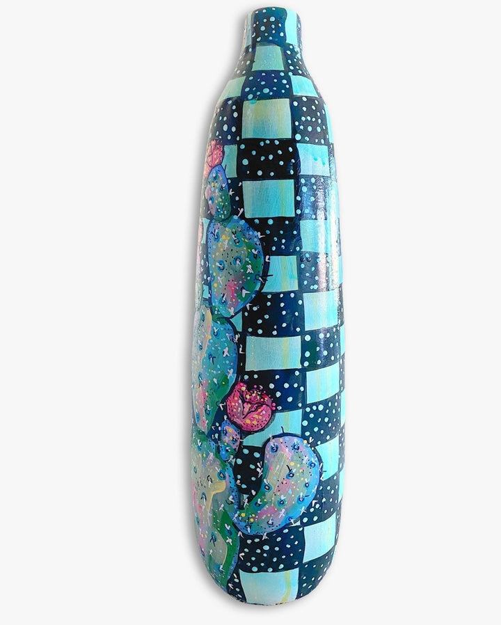 Prickly Pear Blues XL Vase - Heather Freitas 
