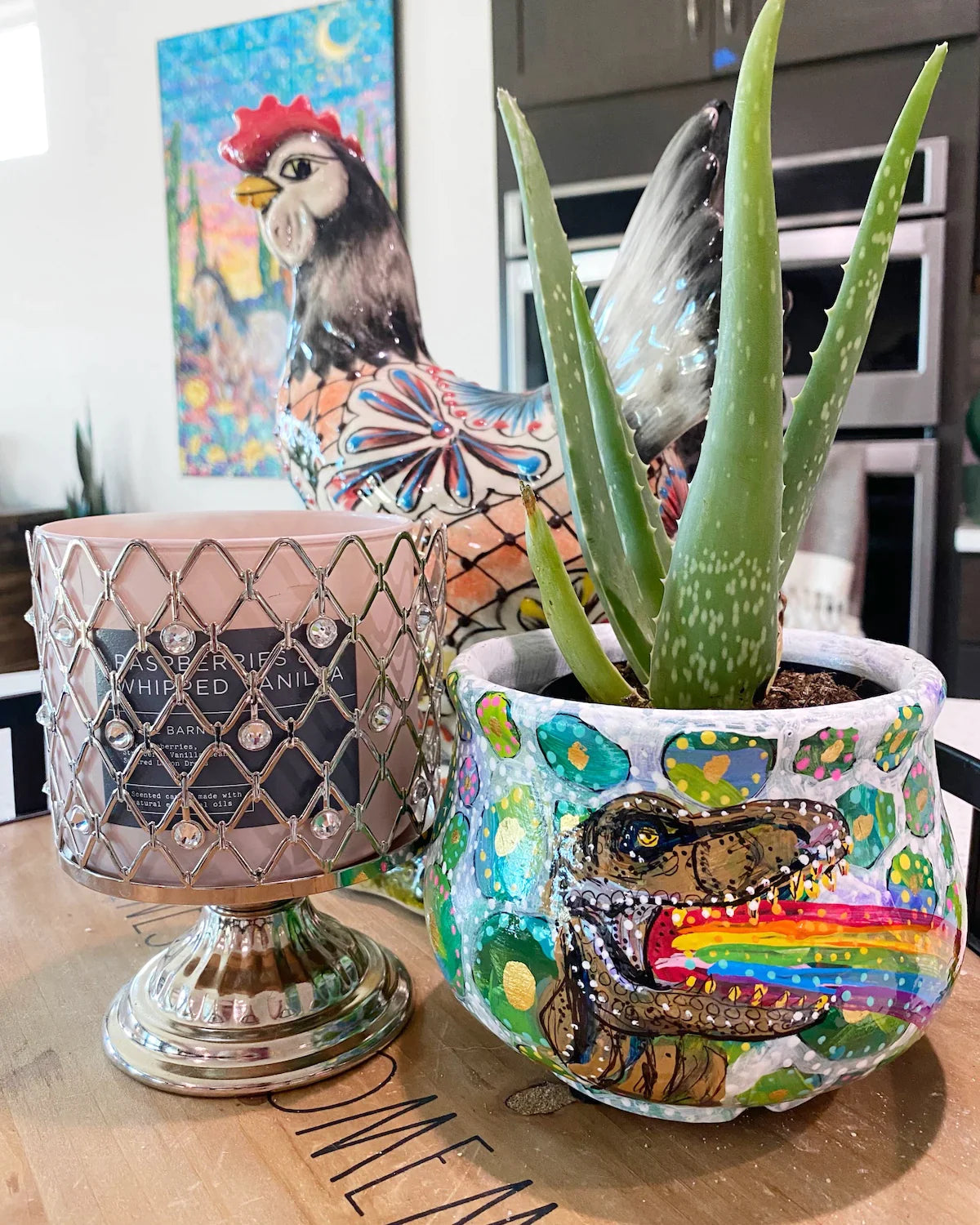 Rainbow T Rex Eggs Planter With 23k Gold Accents - Heather Freitas 