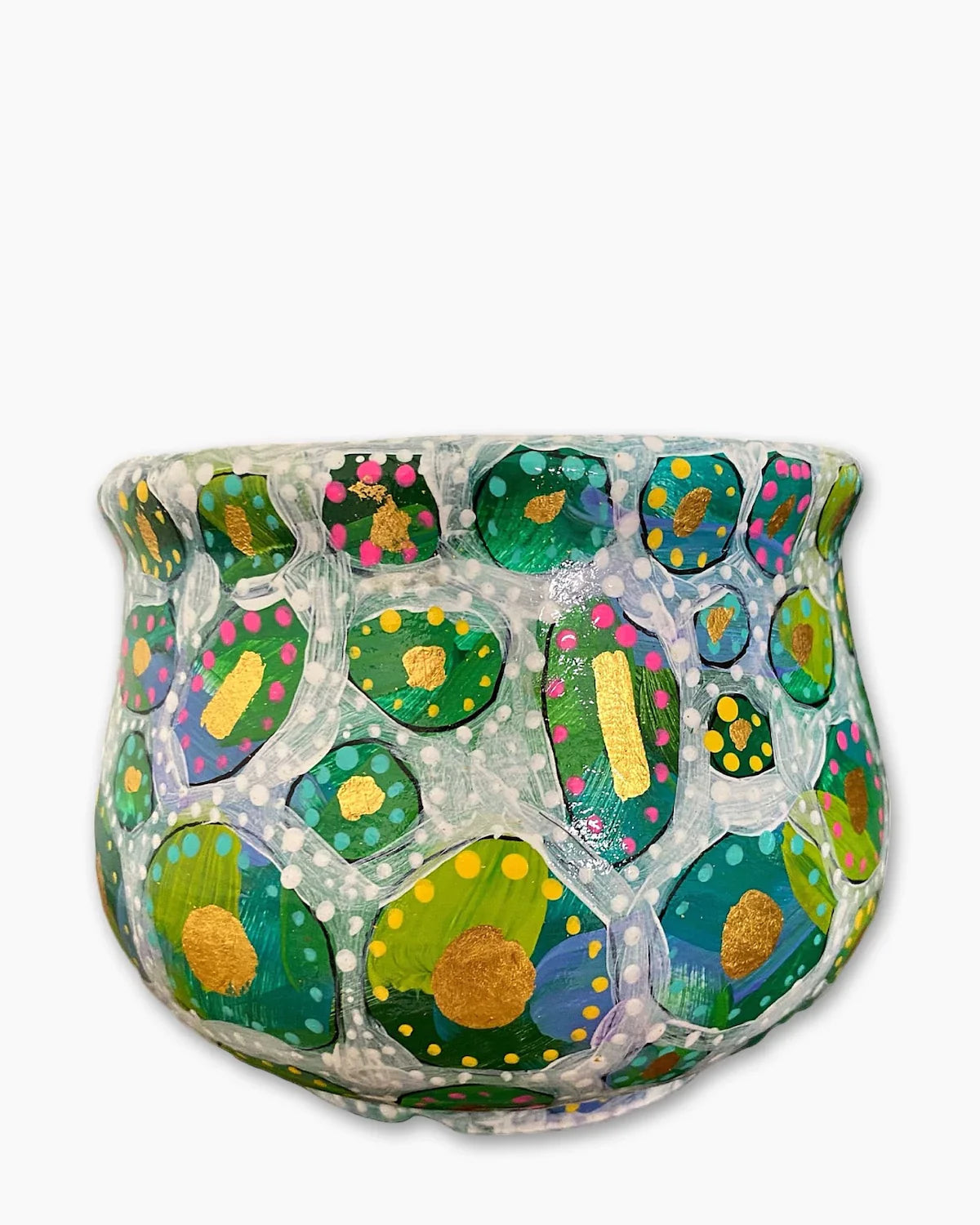 Rainbow T Rex Eggs Planter With 23k Gold Accents - Heather Freitas 