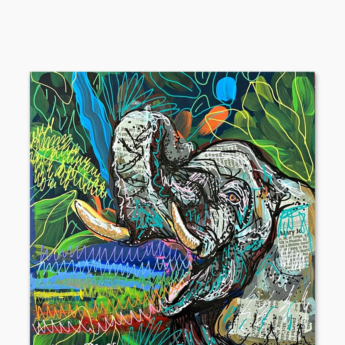 Rainbow Tides & Jungle Vibes Elephant - Heather Freitas 