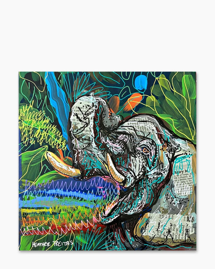 Rainbow Tides & Jungle Vibes Elephant - Heather Freitas 