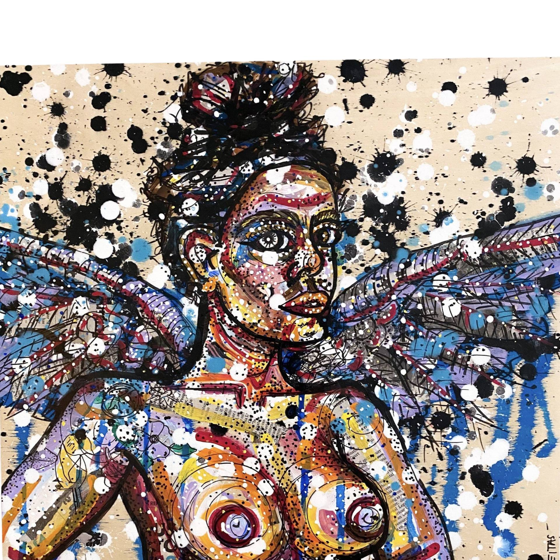 Ravn I Flyturen (Raven In Flight) - Artist Self Portrait - Heather Freitas 