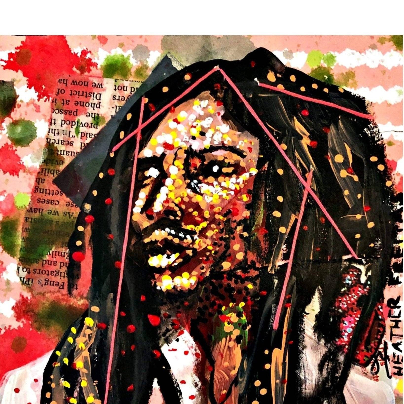 Red Soul - Bob Marley Painting - Heather Freitas 