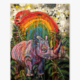 Save The Fat Unicorn ( Original Painting ) - Heather Freitas - fine art home deccor