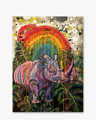 Save The Fat Unicorn ( Original Painting ) - Heather Freitas - fine art home deccor