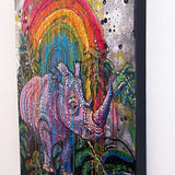Save The Fat Unicorn ( Original Painting ) - Heather Freitas - fine art home deccor
