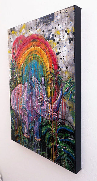 Save The Fat Unicorn ( Original Painting ) - Heather Freitas - fine art home deccor