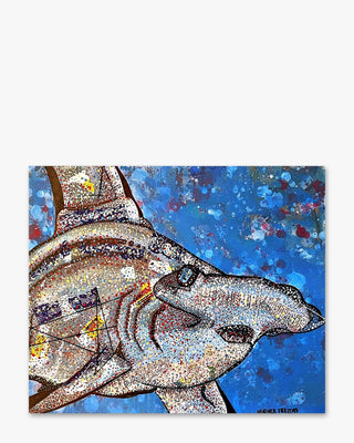 Scalloped Hammerhead Shark ( Original Painting ) - Heather Freitas - fine art home deccor