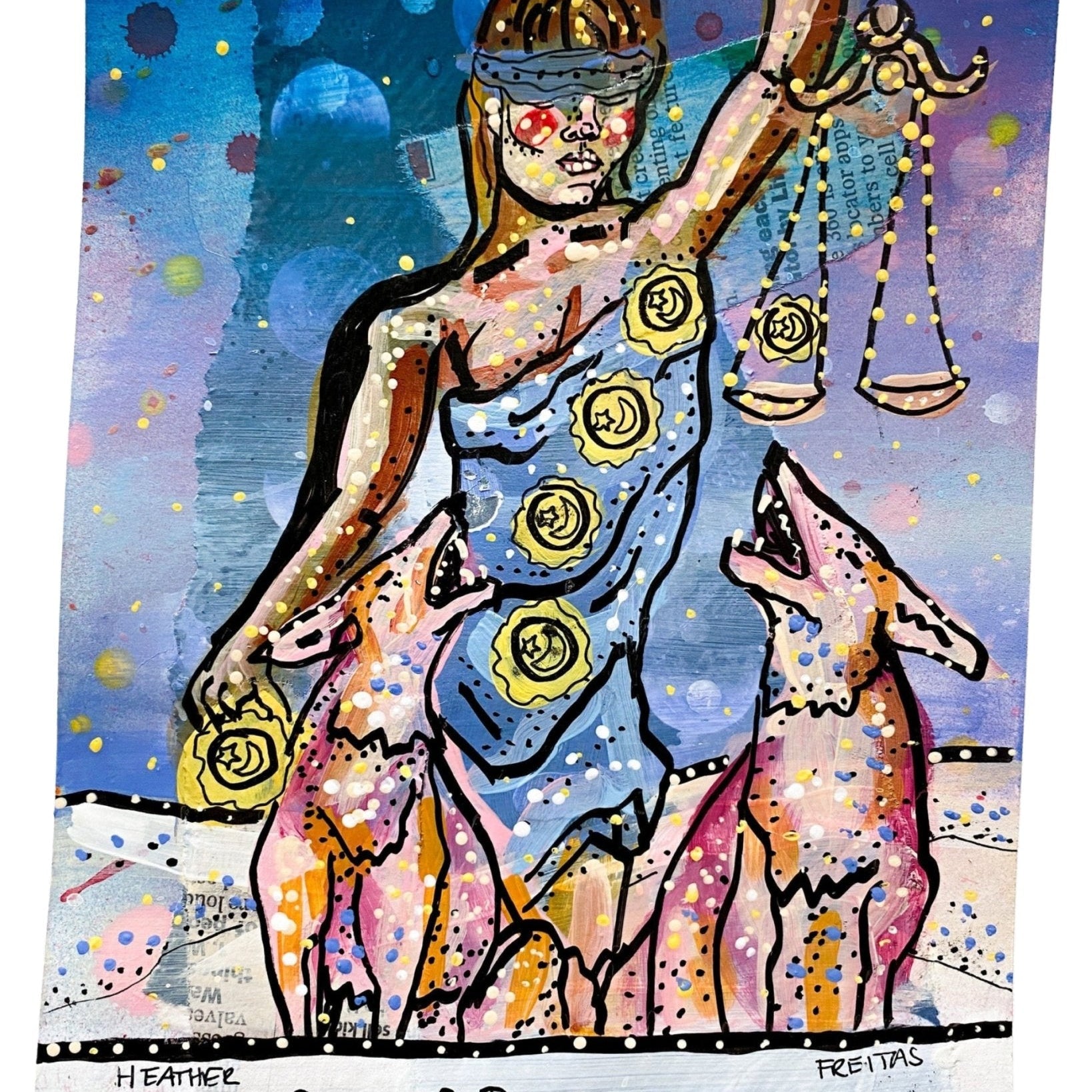 Six Of Pentacles - Heather Freitas - fine art home deccor