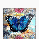 Sky Diamonds Butterfly Floral ( Original Painting ) - Heather Freitas - fine art home deccor