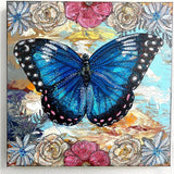 Sky Diamonds Butterfly Floral ( Original Painting ) - Heather Freitas - fine art home deccor