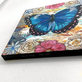 Sky Diamonds Butterfly Floral ( Original Painting ) - Heather Freitas - fine art home deccor