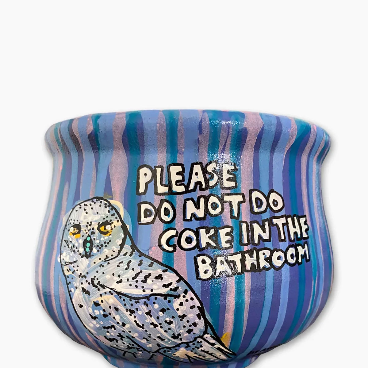 Snow Owl Planter - Heather Freitas - fine art home deccor