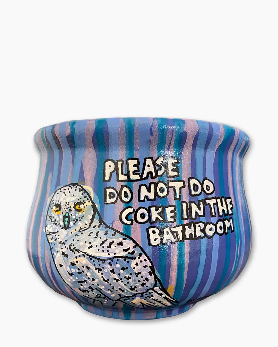 Snow Owl Planter - Heather Freitas - fine art home deccor
