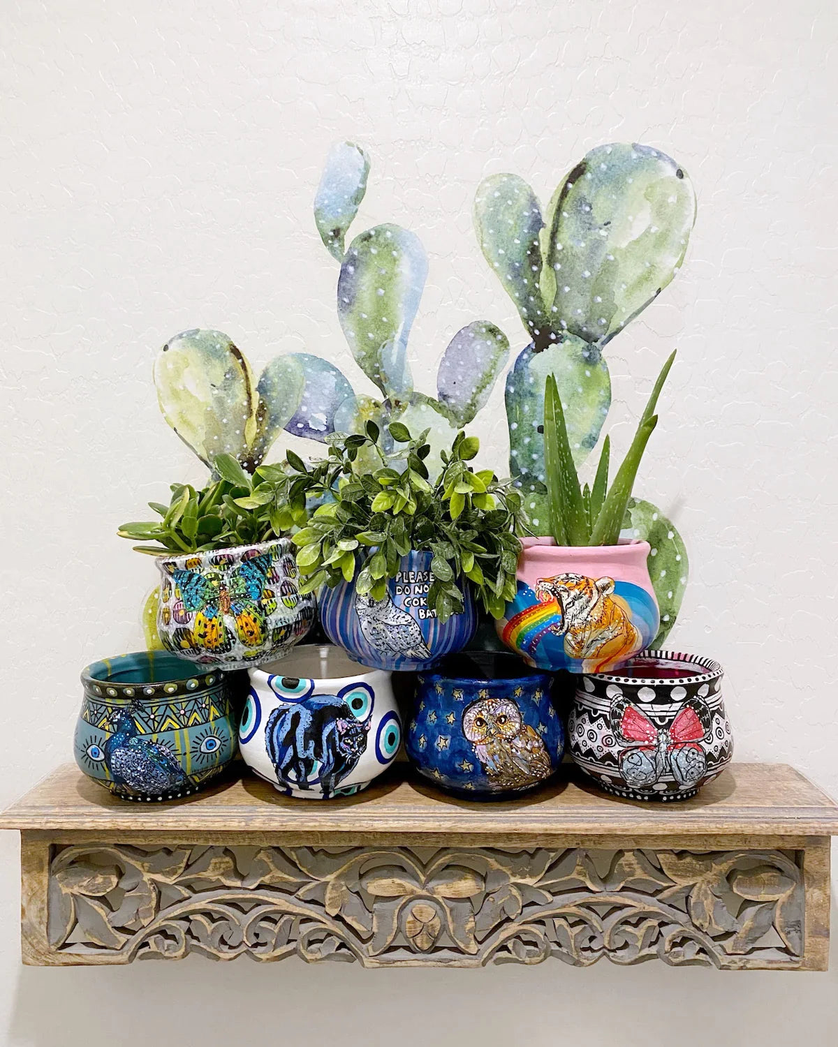 Snow Owl Planter - Heather Freitas - fine art home deccor