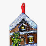 Sour Kid Gingerbread Cottage - Hand Painted Ornament - Heather Freitas 