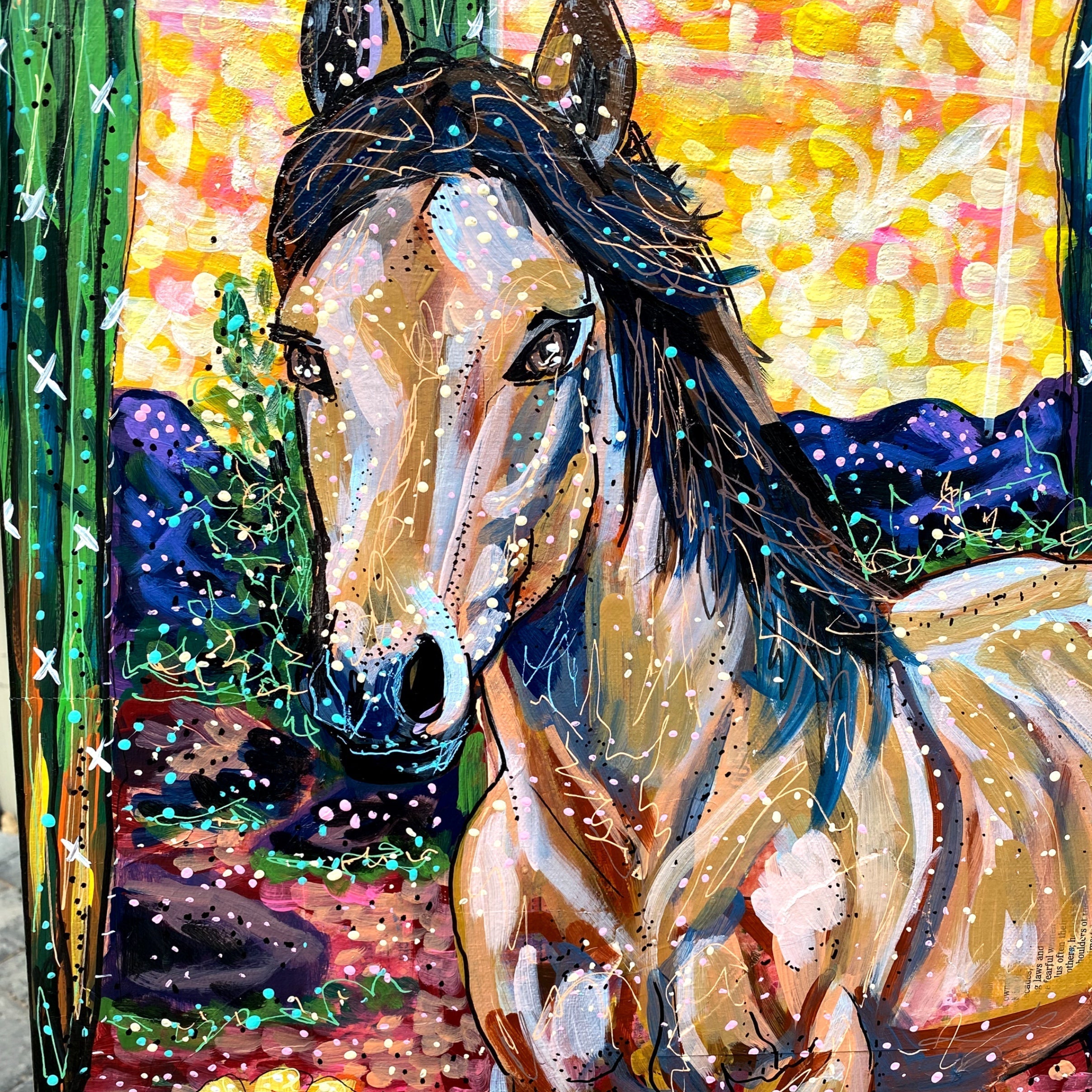 Southwestern Tile & Wild Horses - Heather Freitas 