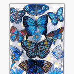Specimen Blue - Painting With Beaded Butterfly Embellishment - Heather Freitas 