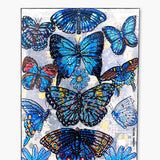 Specimen Blue - Painting With Beaded Butterfly Embellishment - Heather Freitas 